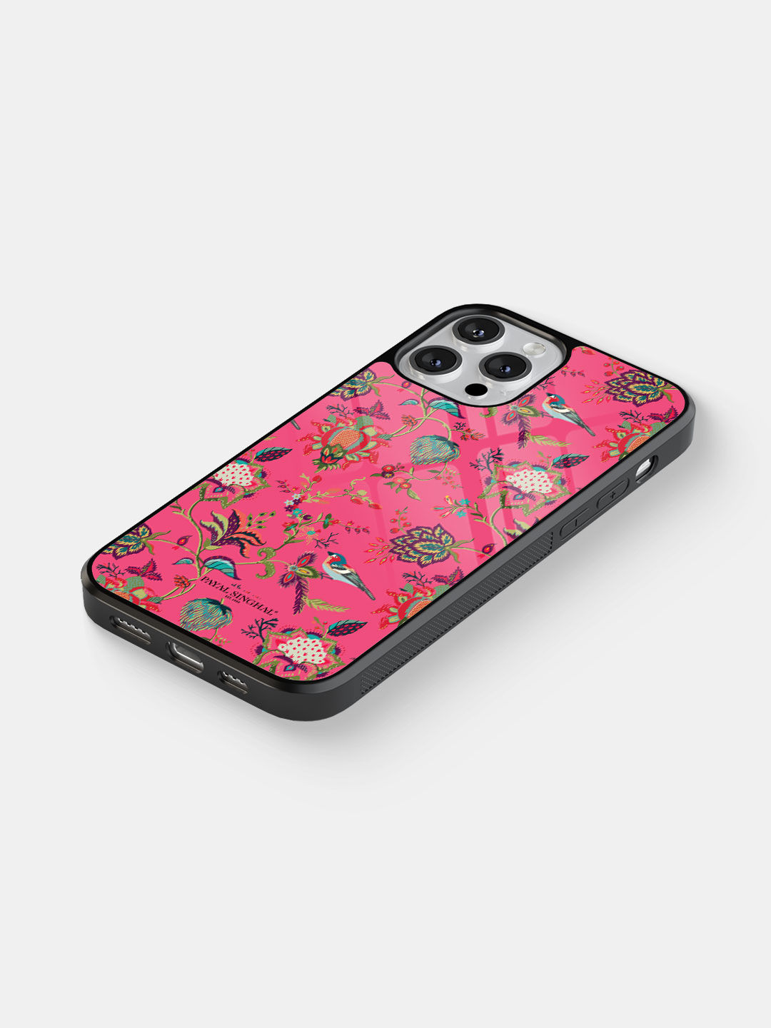 Payal Singhal Chidiya Pink - Glass Case For iPhone 13 Pro Max
