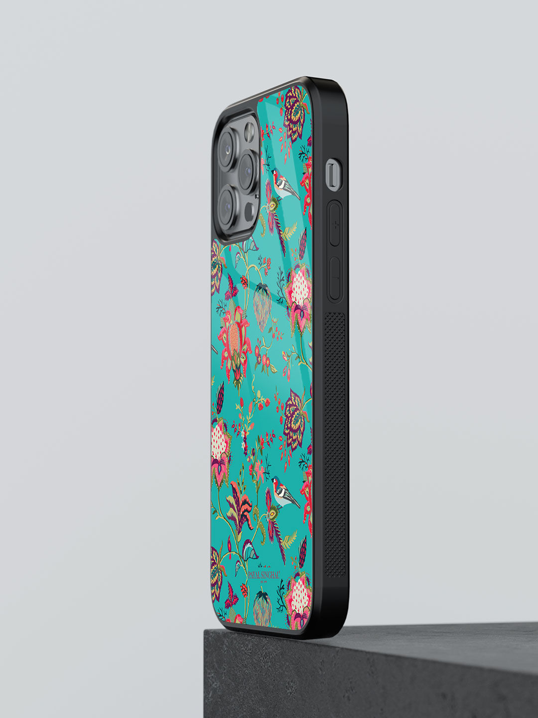 Payal Singhal Chidiya Teal - Glass Case For iPhone 13 Pro Max