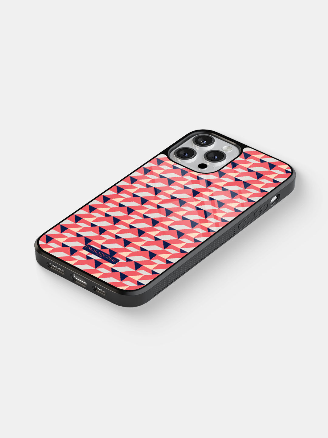 Payal Singhal Coral Navy - Glass Case For iPhone 13 Pro Max
