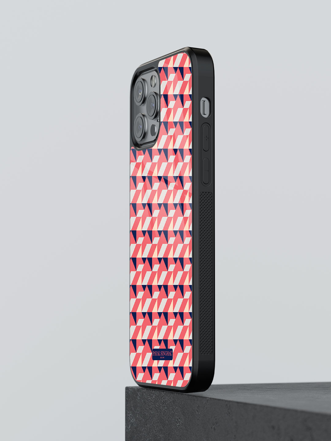Payal Singhal Coral Navy - Glass Case For iPhone 13 Pro Max