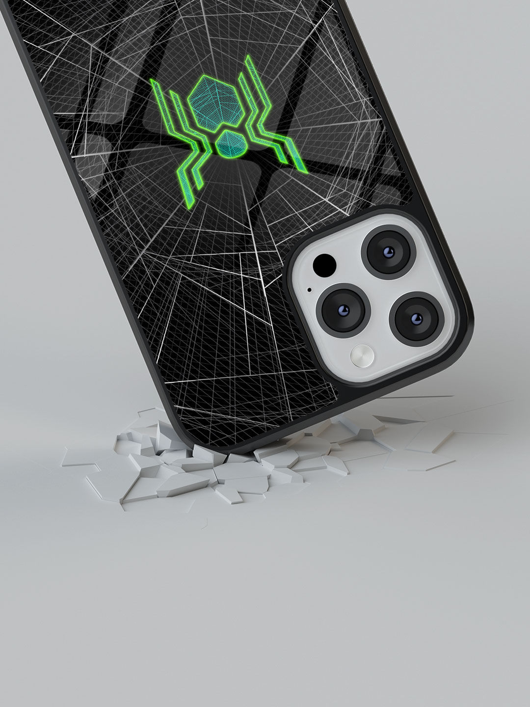 Spiderman Logo Web - Glass Case For iPhone 13 Pro Max