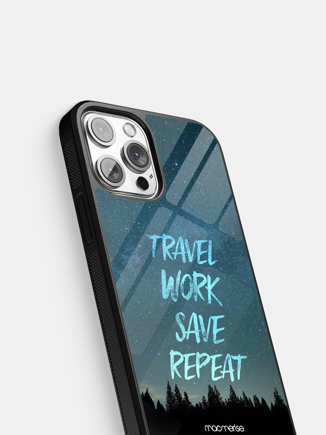 Travel Work Save Repeat - Glass Case For iPhone 13 Pro Max
