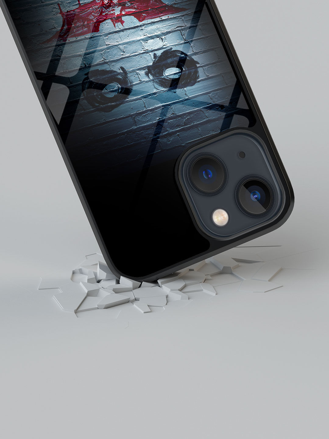 Bat Joker Graffiti - Glass Case For Iphone 13 Mini