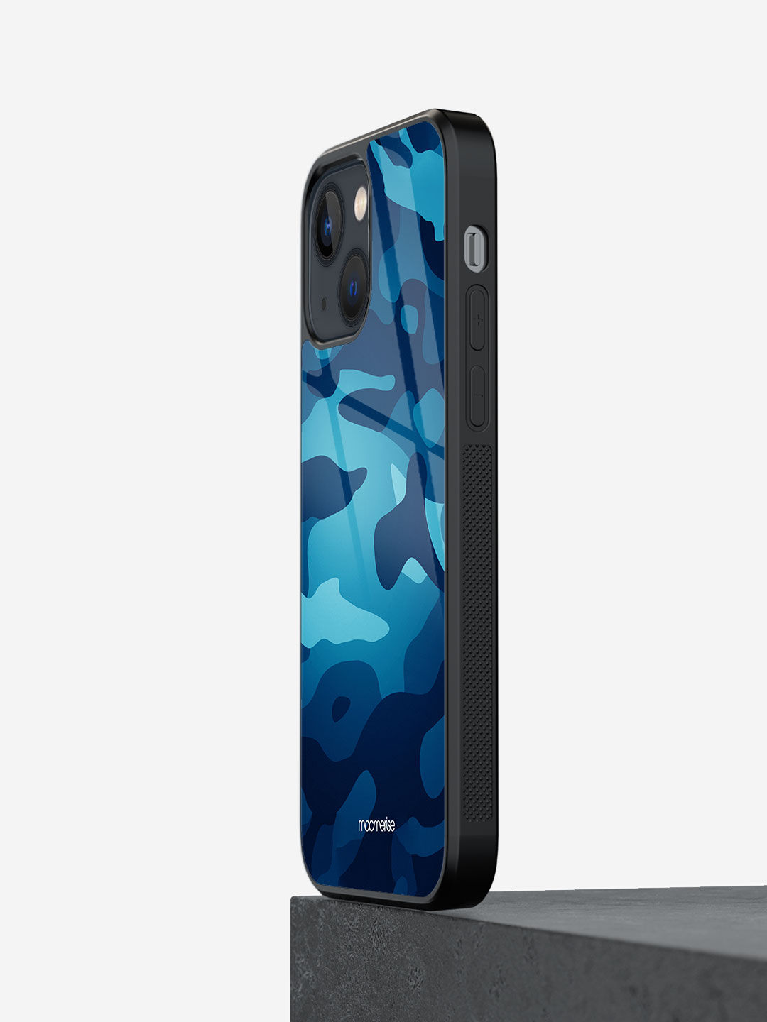 Camo Azure Blue - Glass Case For Iphone 13 Mini