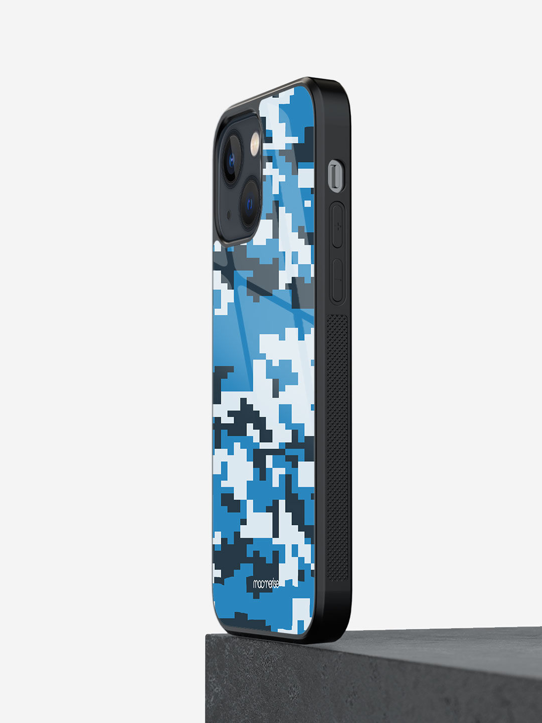Camo Pixel Cerulean - Glass Case For Iphone 13 Mini