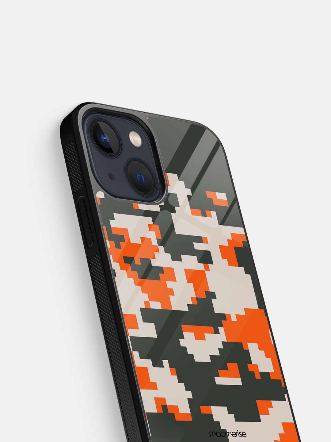 Camo Pixel Flame - Glass Case For Iphone 13 Mini