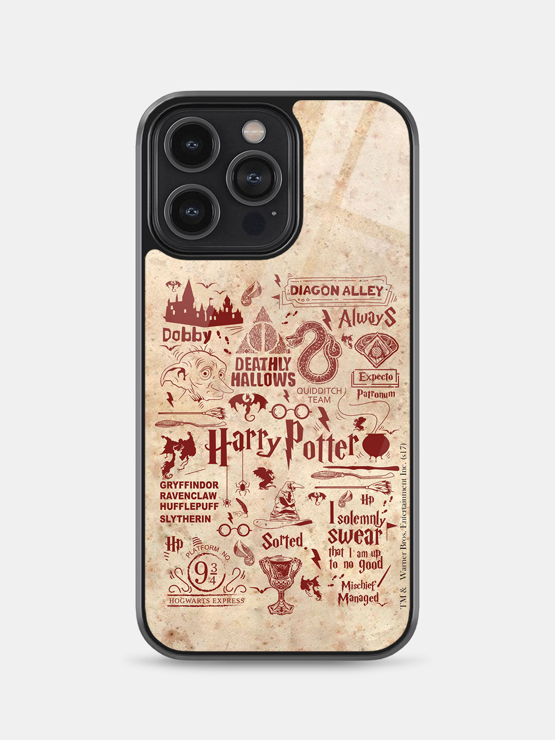 Buy Harry Potter Infographic Red Macmerise Glass Case for iPhone