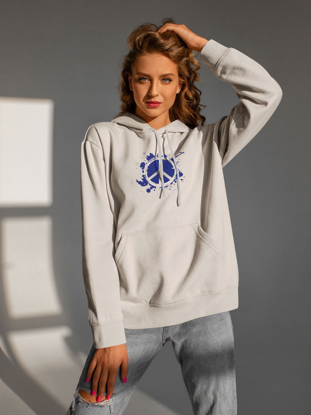 Peace 2025 hoodie white