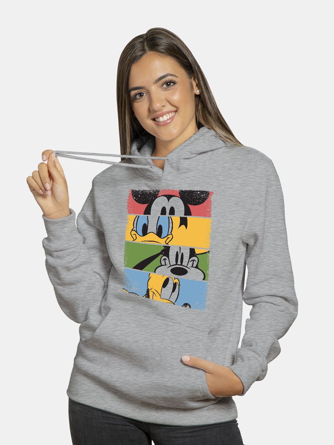 Buy Mickey And Friends - Female Hoodie Grey Hoodies Online