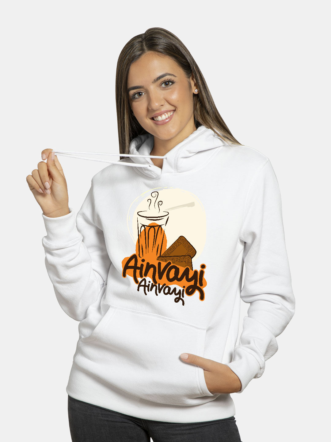 Buy SM Ainvayi Ainvayi - Female Hoodie White Hoodies Online