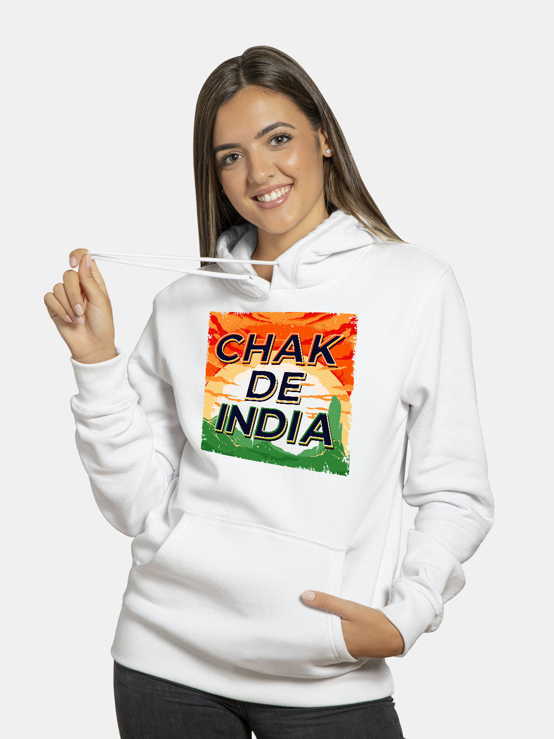 Buy SM Chak De India - Female Hoodie White Hoodies Online