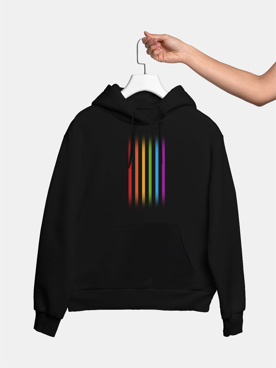 Black hoodie 2025 with rainbow