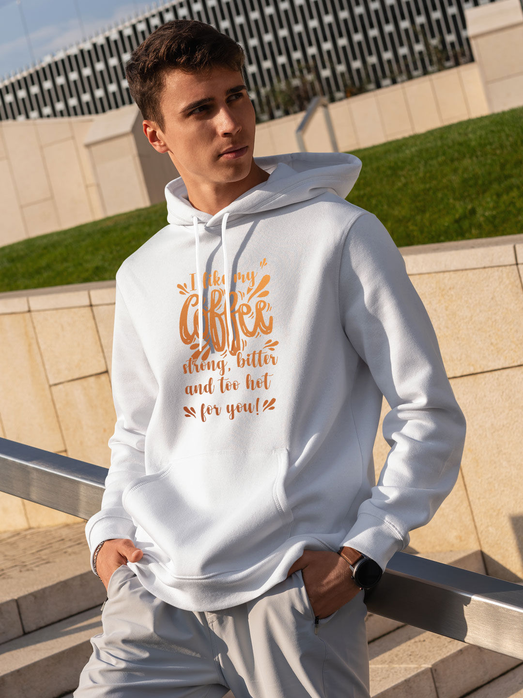 White and sale gold hoodie mens