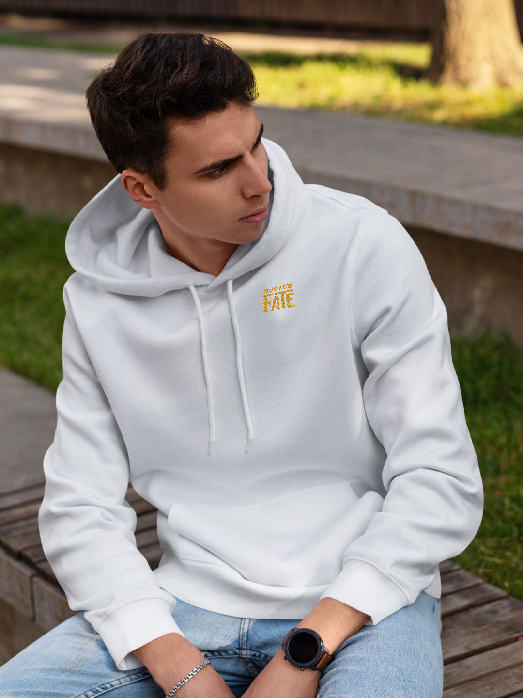 White and sale gold hoodies