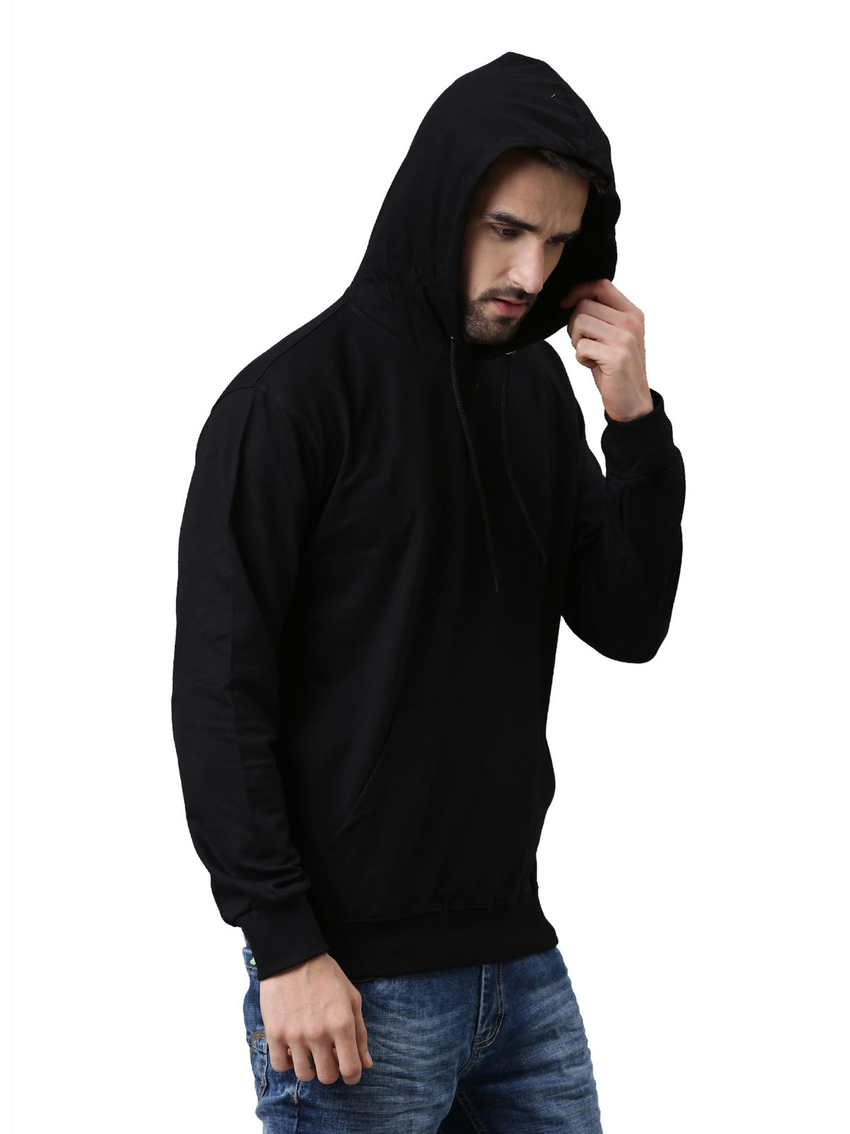 Men in deals black hoodie