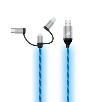 Buy Macmerise Illume Blue - 3 In 1 LED Cables USB Cables Online