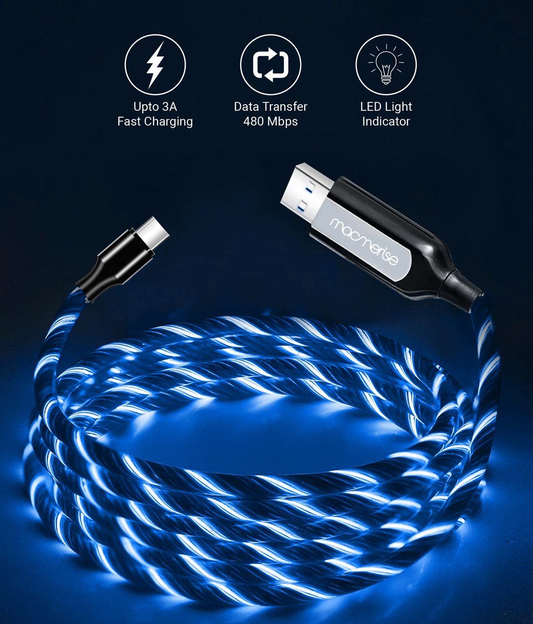 Macmerise Illume Blue - Type C LED Cables