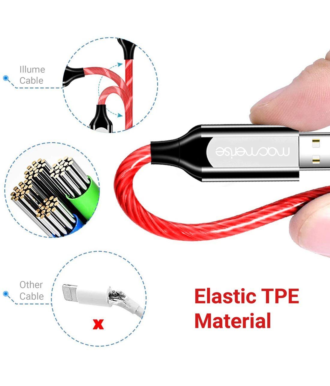 Macmerise Illume Red - Type C LED Cables