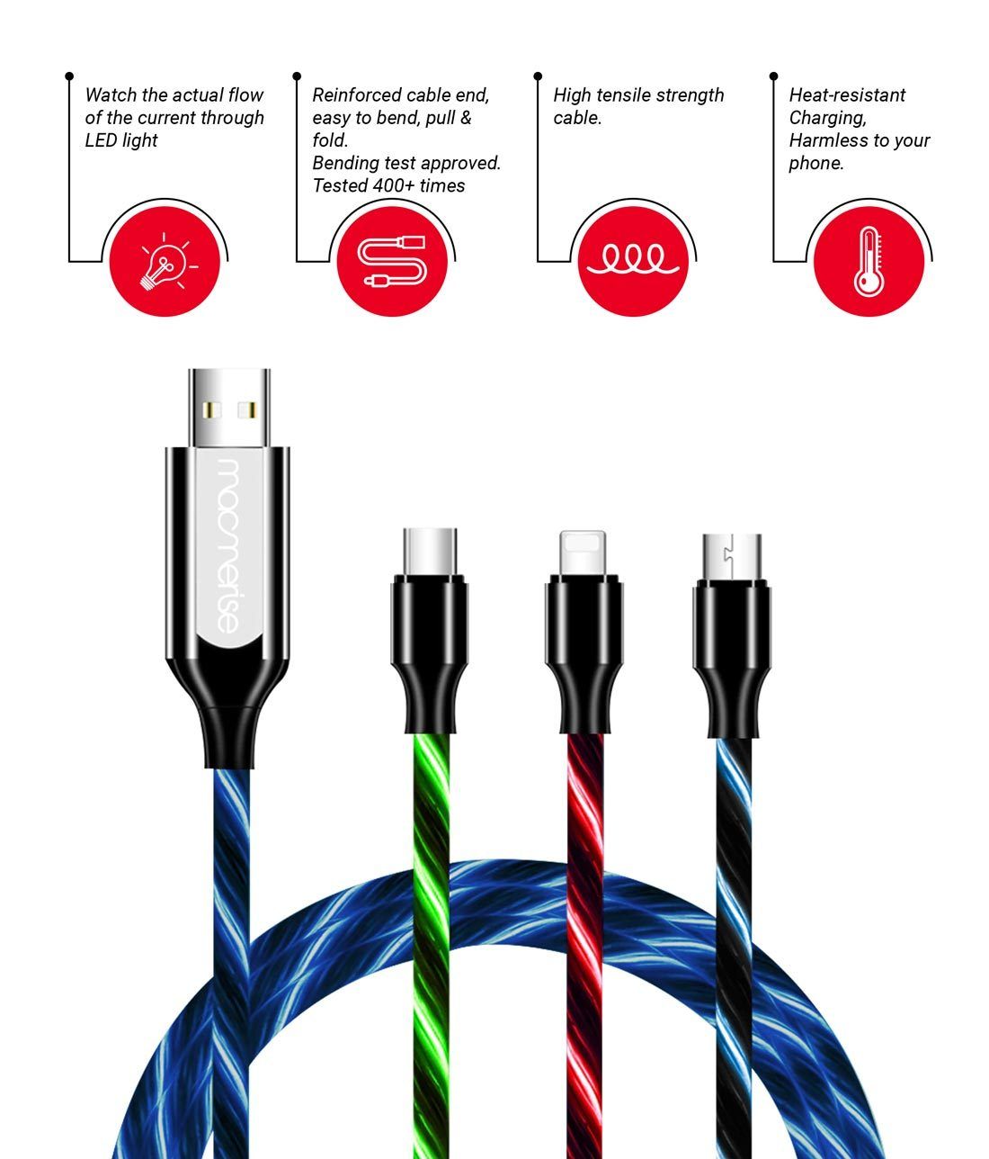 Macmerise Illume Red - Type C LED Cables