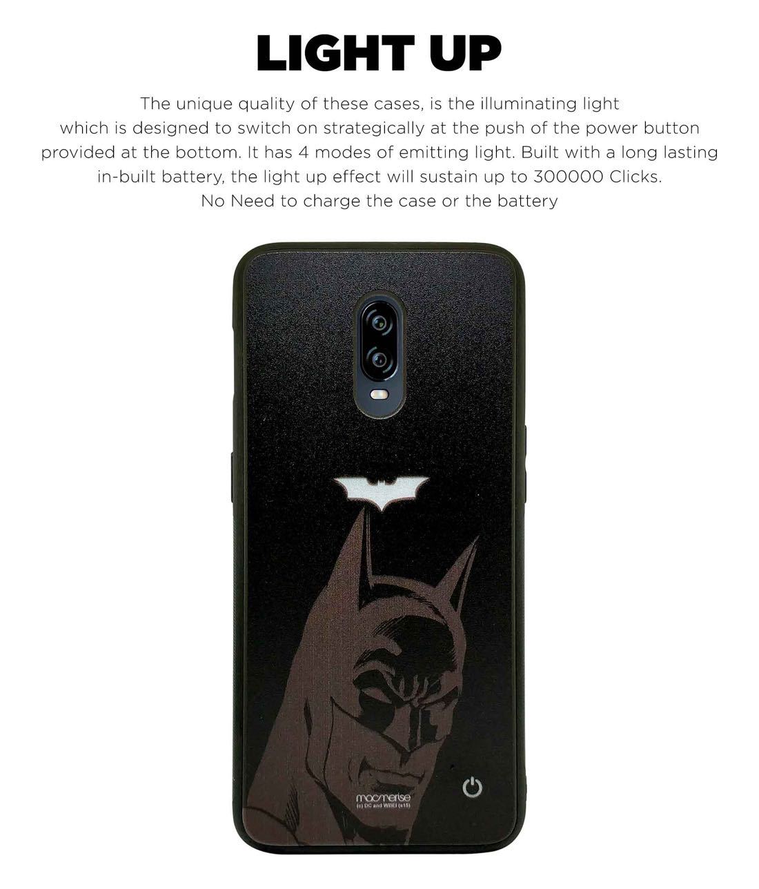 Silhouette Batman - Lumous LED Phone Case for OnePlus 6T