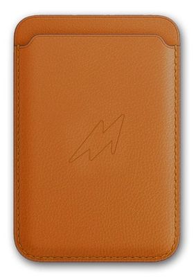 Magsafe Card Case Leather Case Orange - Magsafe Card Case