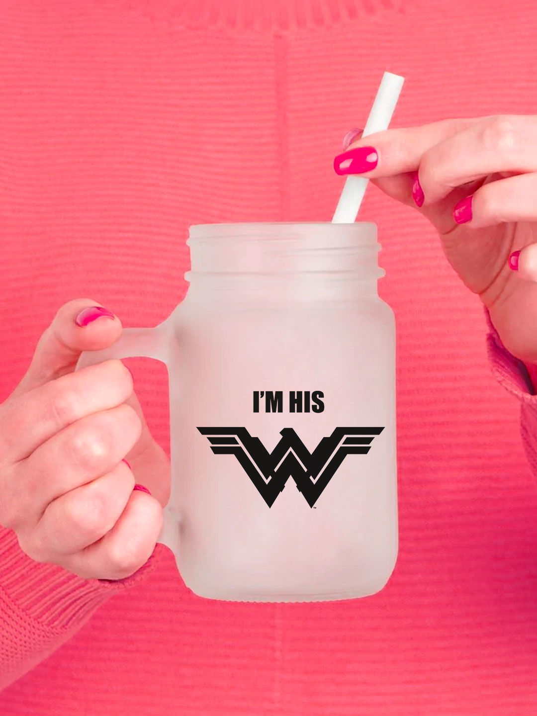 Valentine Wonder Women - Mason Jar