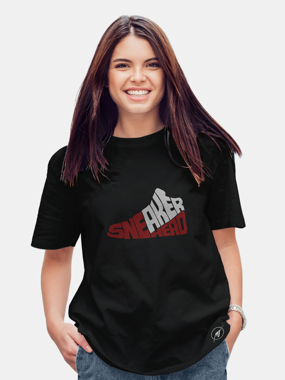 Sneakerhead Chicago - Womens Oversized T-Shirt Size : S Color - Black