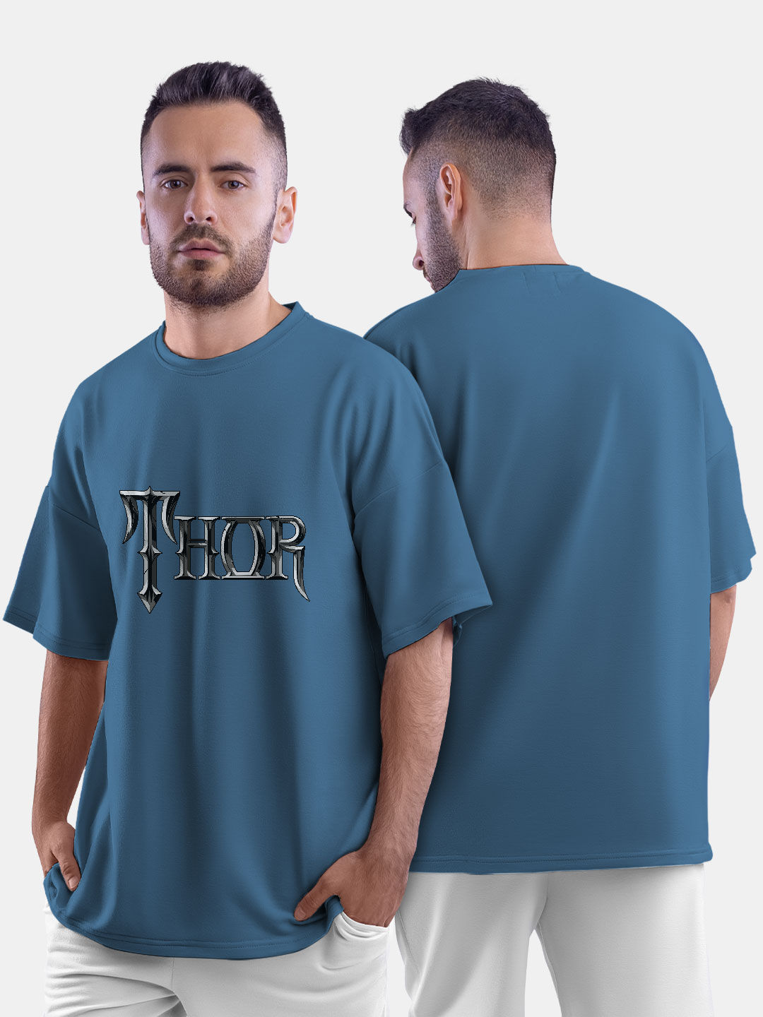 Buy Comic Thor Typo - Male Oversized T-Shirt T-Shirts Online
