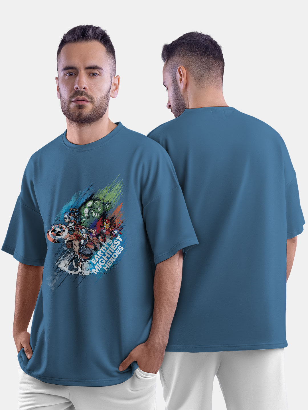 Buy Earth's Mightiest Heroes - Male Oversized T-Shirt T-Shirts Online