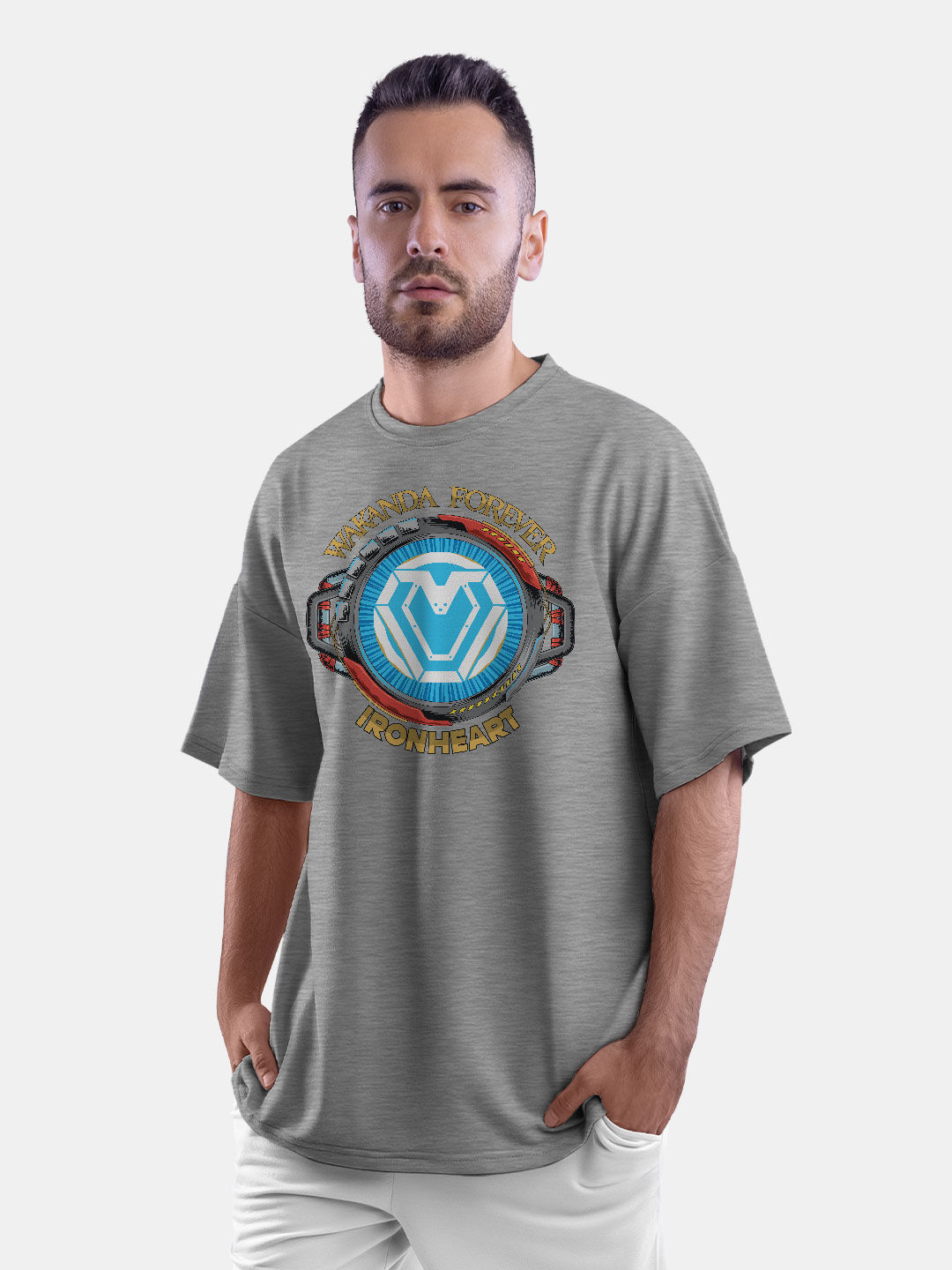 Buy Wakanda Forever Power Grey - Male Oversized T-Shirt T-Shirts Online