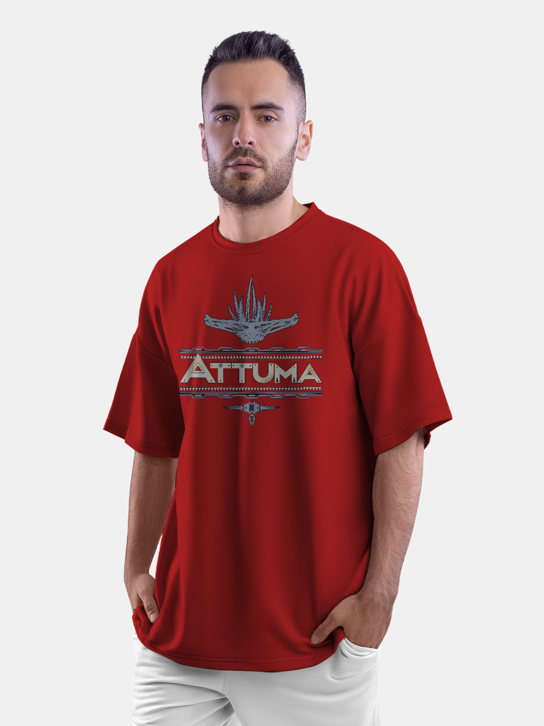 Buy Wakanda Forever Attuma Blood Red - Male Oversized T-Shirt T-Shirts Online