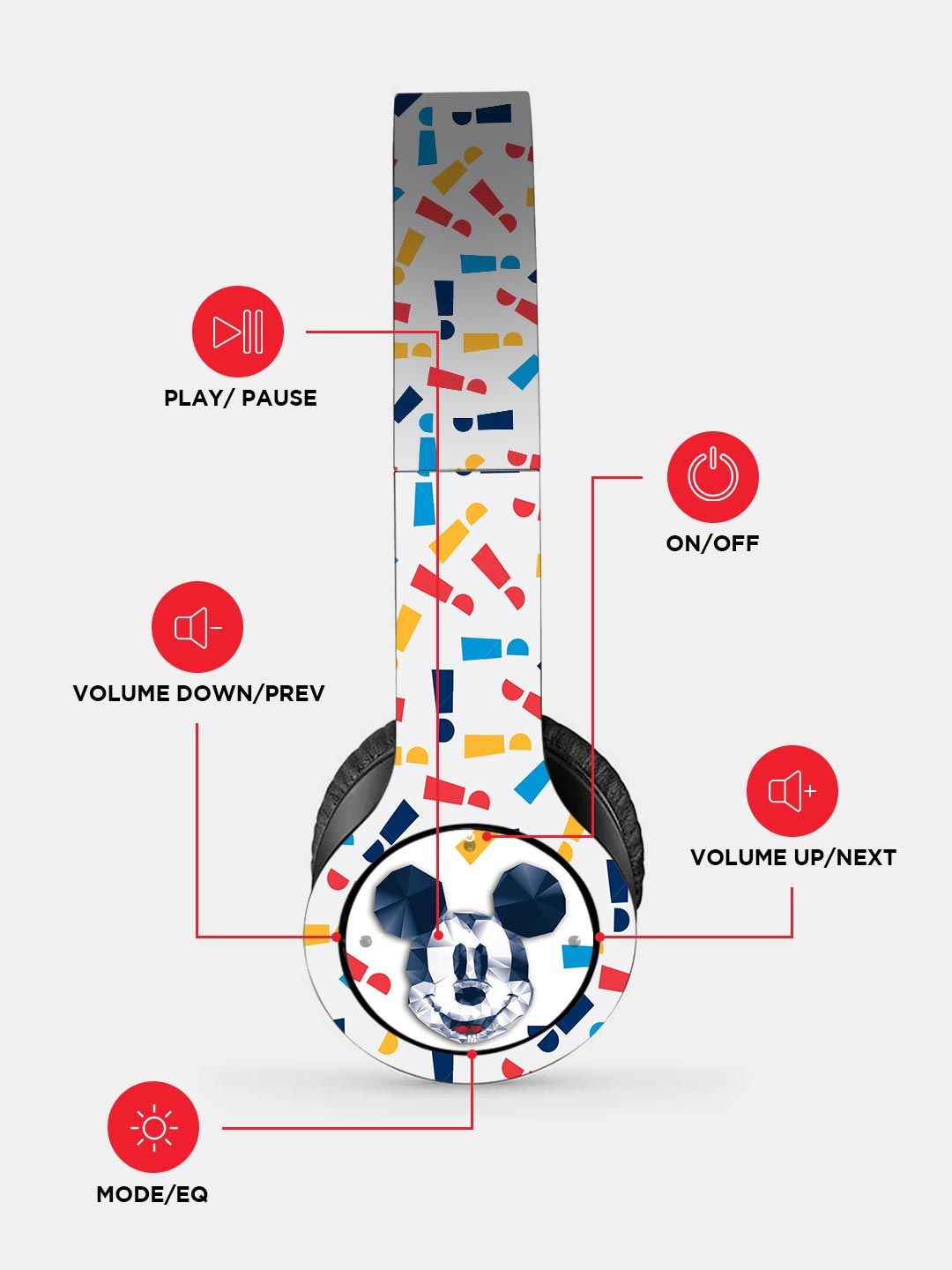 Buy Crystal Mickey HD Sound Wired and Wireless Headphones Online