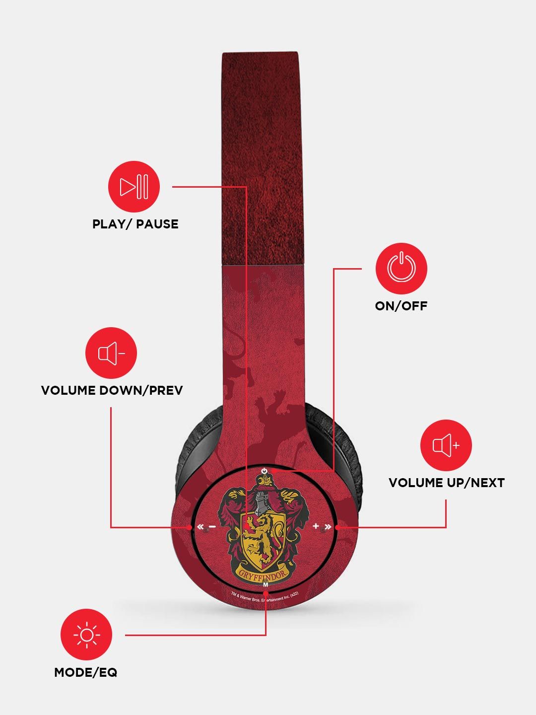 Crest Gryffindor - P47 Wireless On Ear Headphones