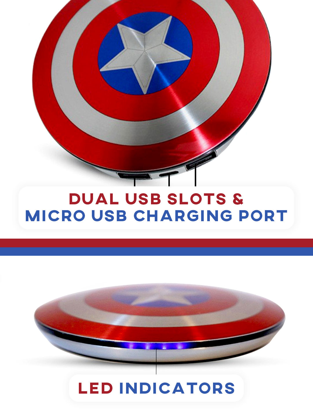 Captain America Shield - 5000 mAh Limited Edition Powerbank