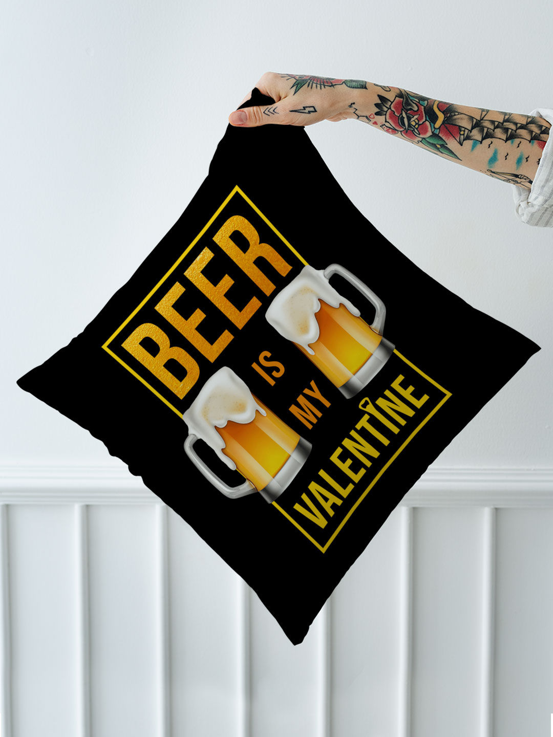 Valentine Beer - Square Pillow