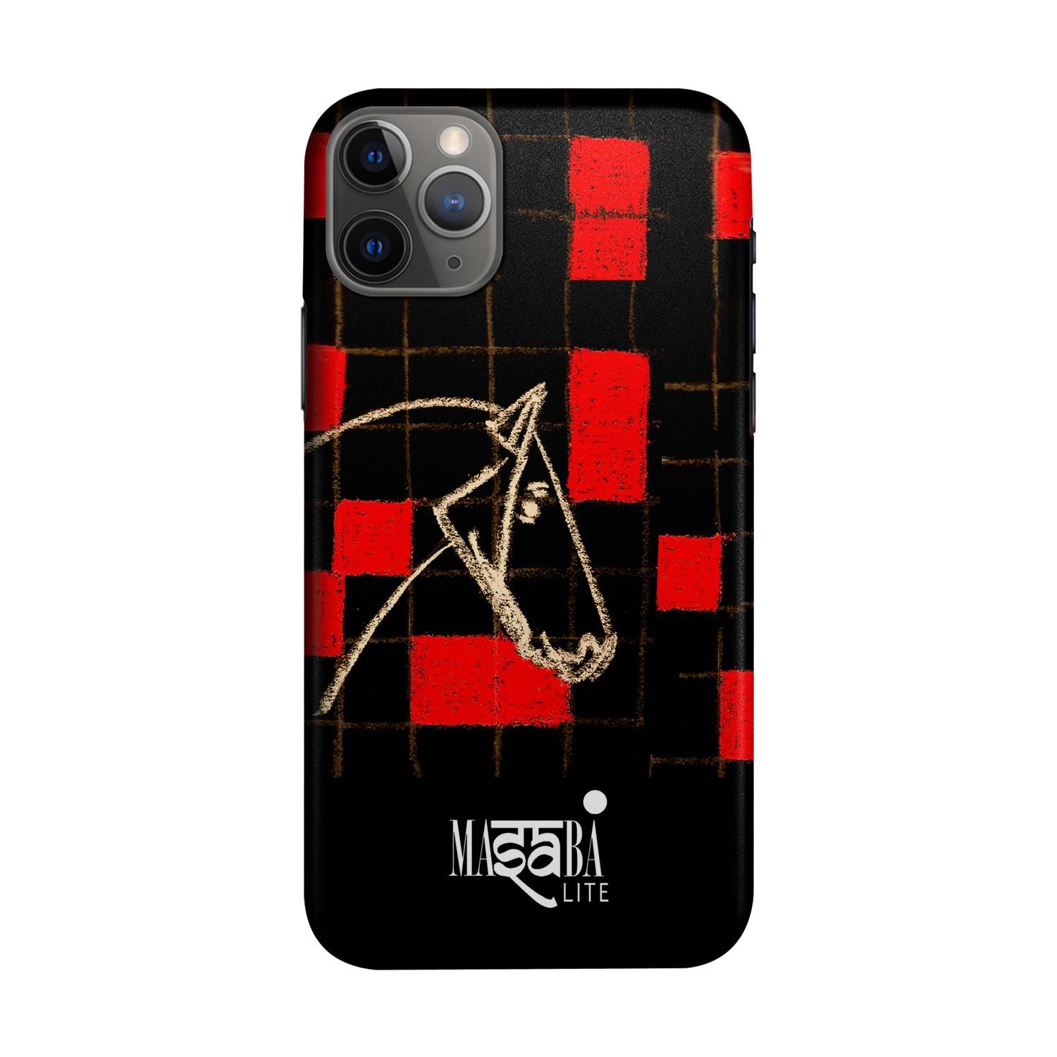 Masaba Red Checkered Horse - Sleek Phone Case for iPhone 11 Pro Max