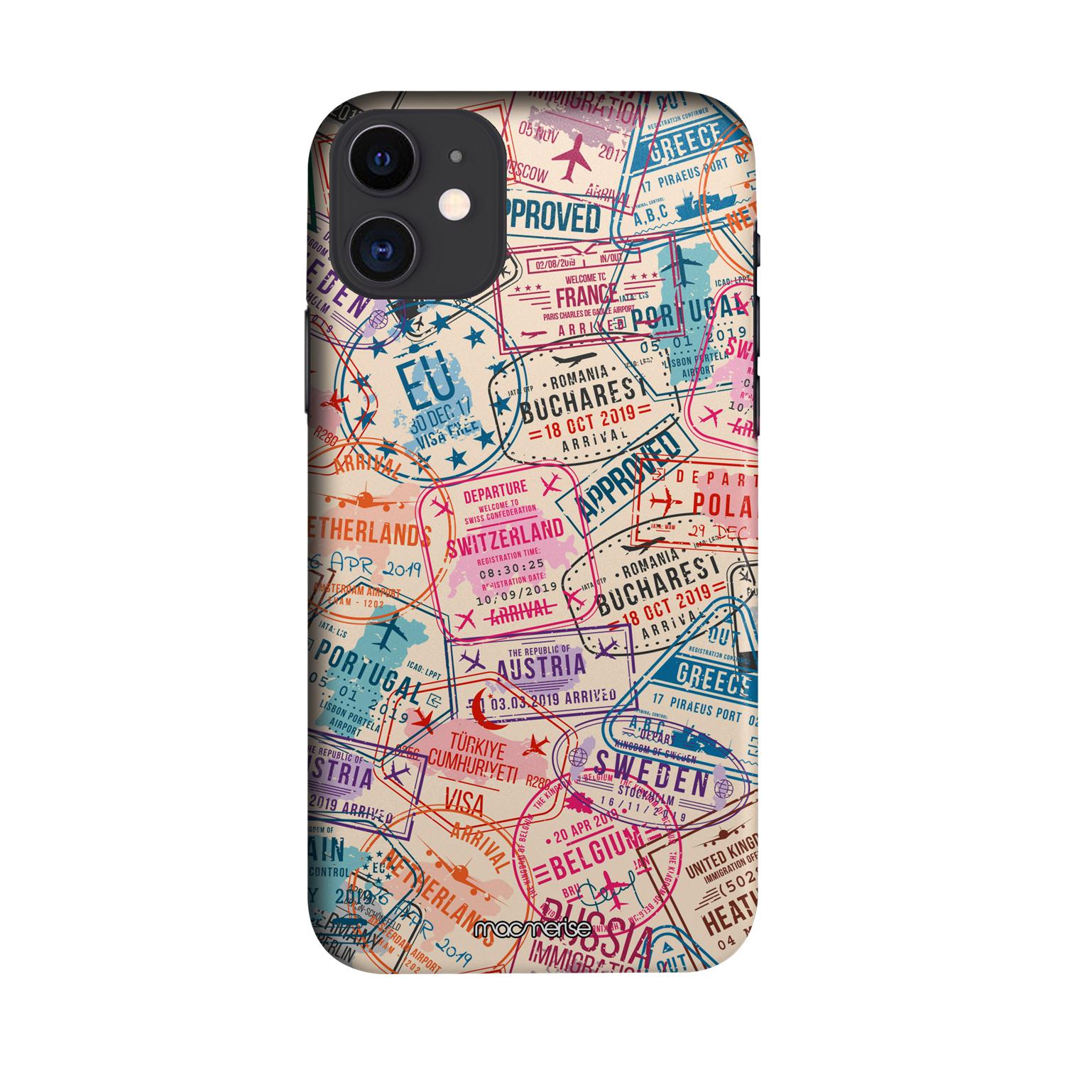Buy Immigration Stamps Beige - Sleek Phone Case for iPhone 11 Online