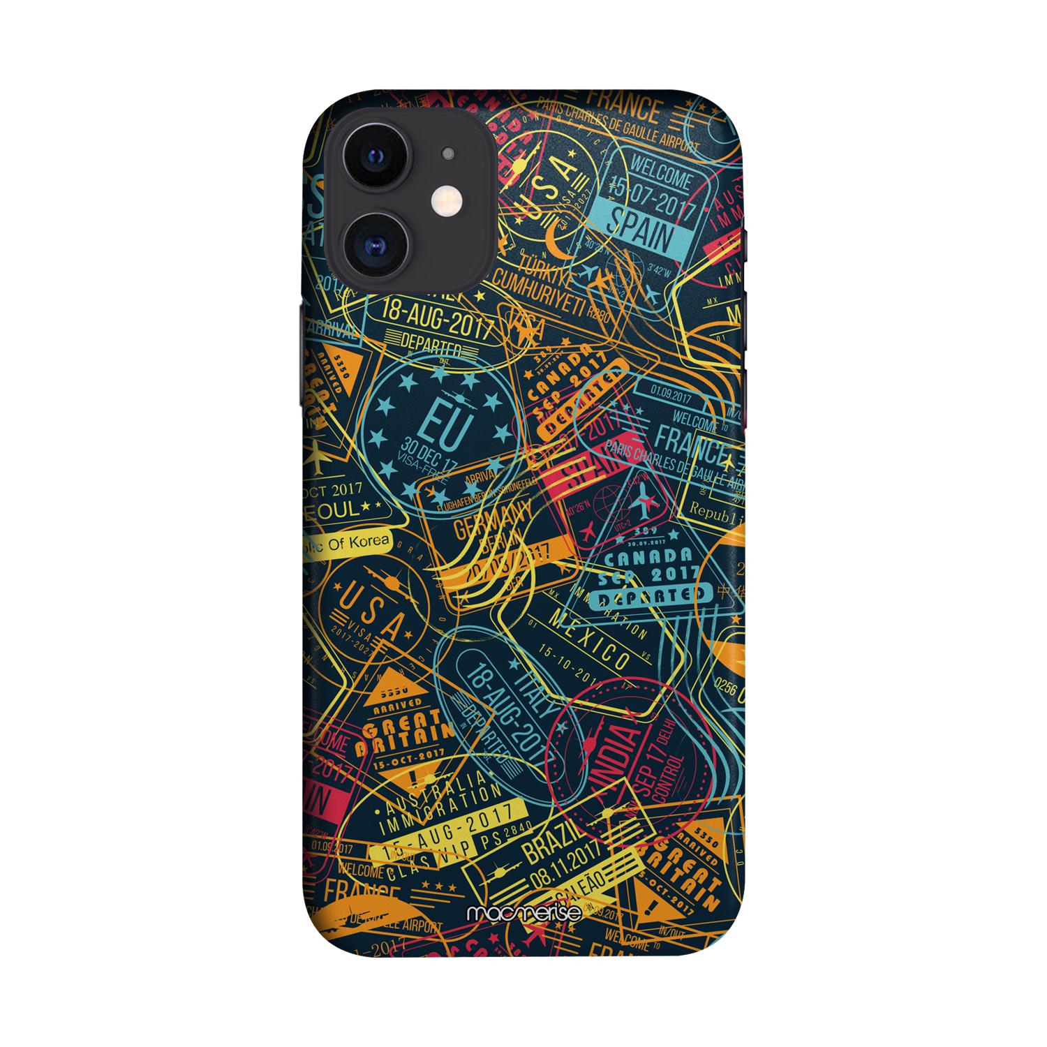 Buy Immigration Stamps Neon - Sleek Phone Case for iPhone 11 Online