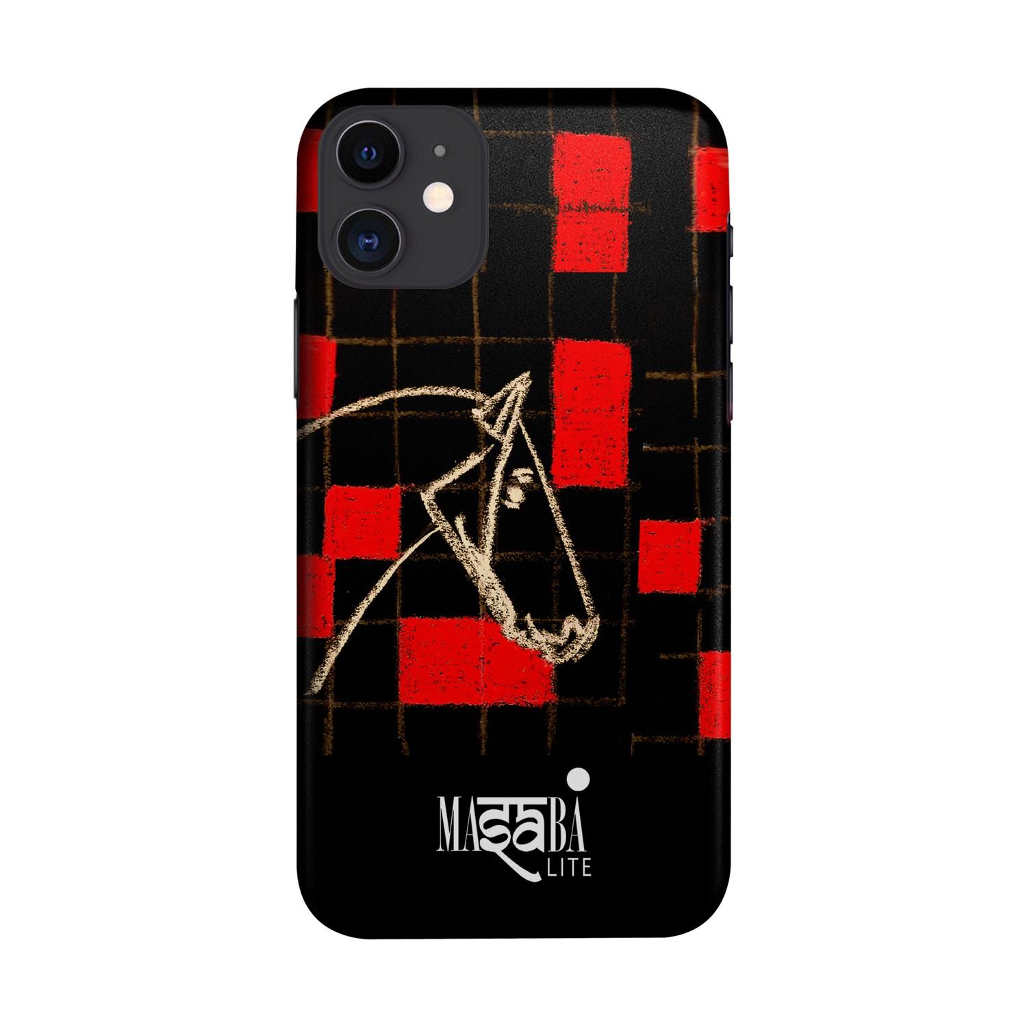 Buy Masaba Red Checkered Horse - Sleek Phone Case for iPhone 11 Online