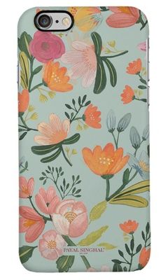 Buy Payal Singhal Aqua Handpainted Flower - Sleek Phone Case for iPhone 6S Phone Cases & Covers Online