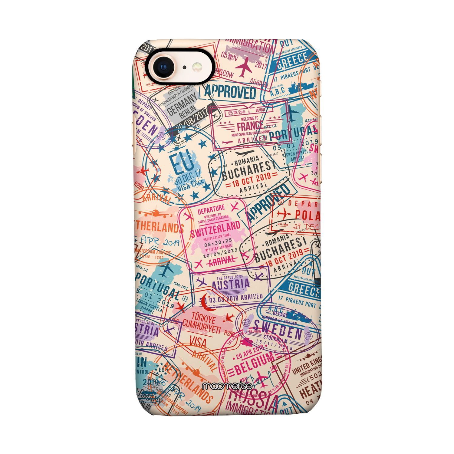 Immigration Stamps Beige - Sleek Phone Case for iPhone 7