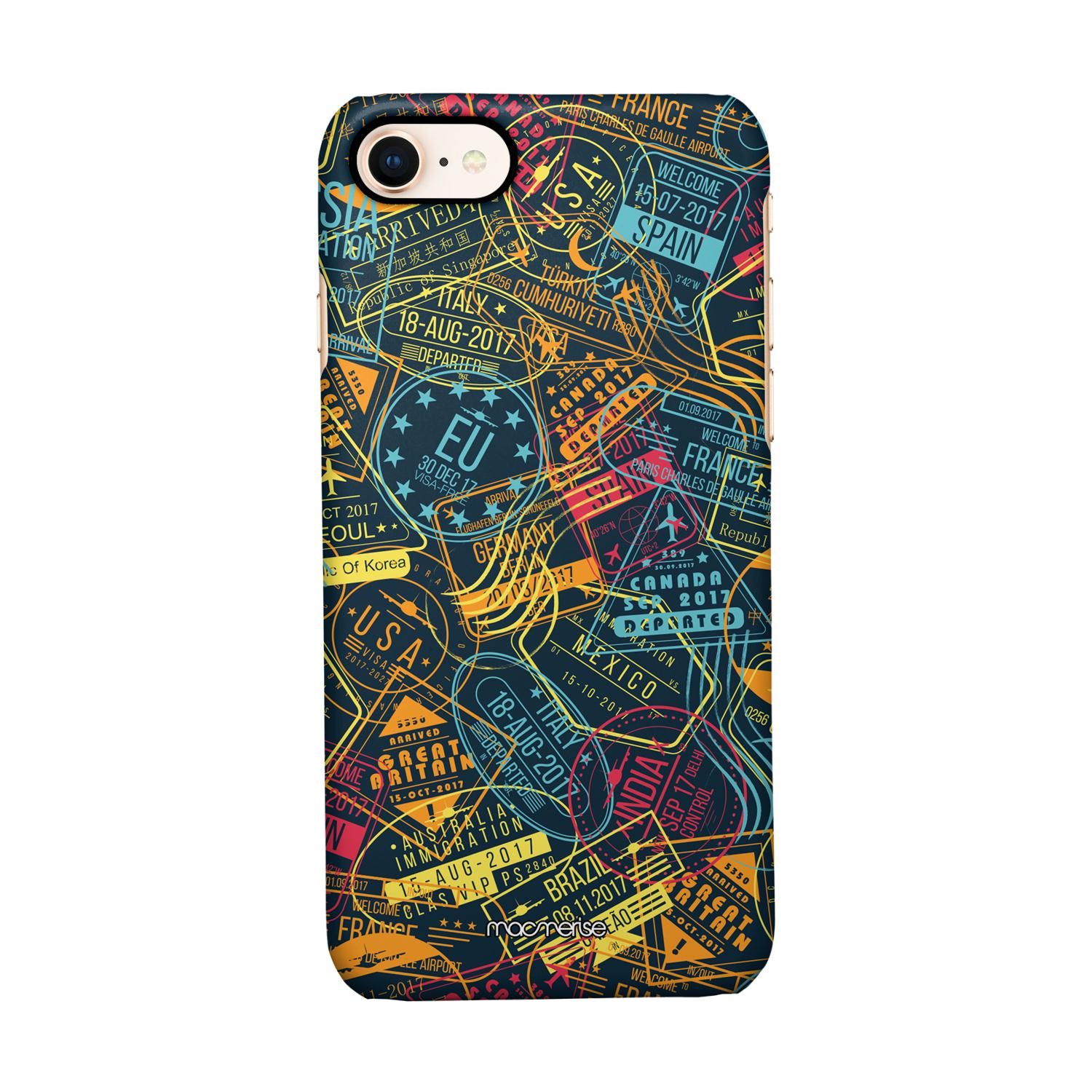 Buy Immigration Stamps Neon - Sleek Phone Case for iPhone 8 Online