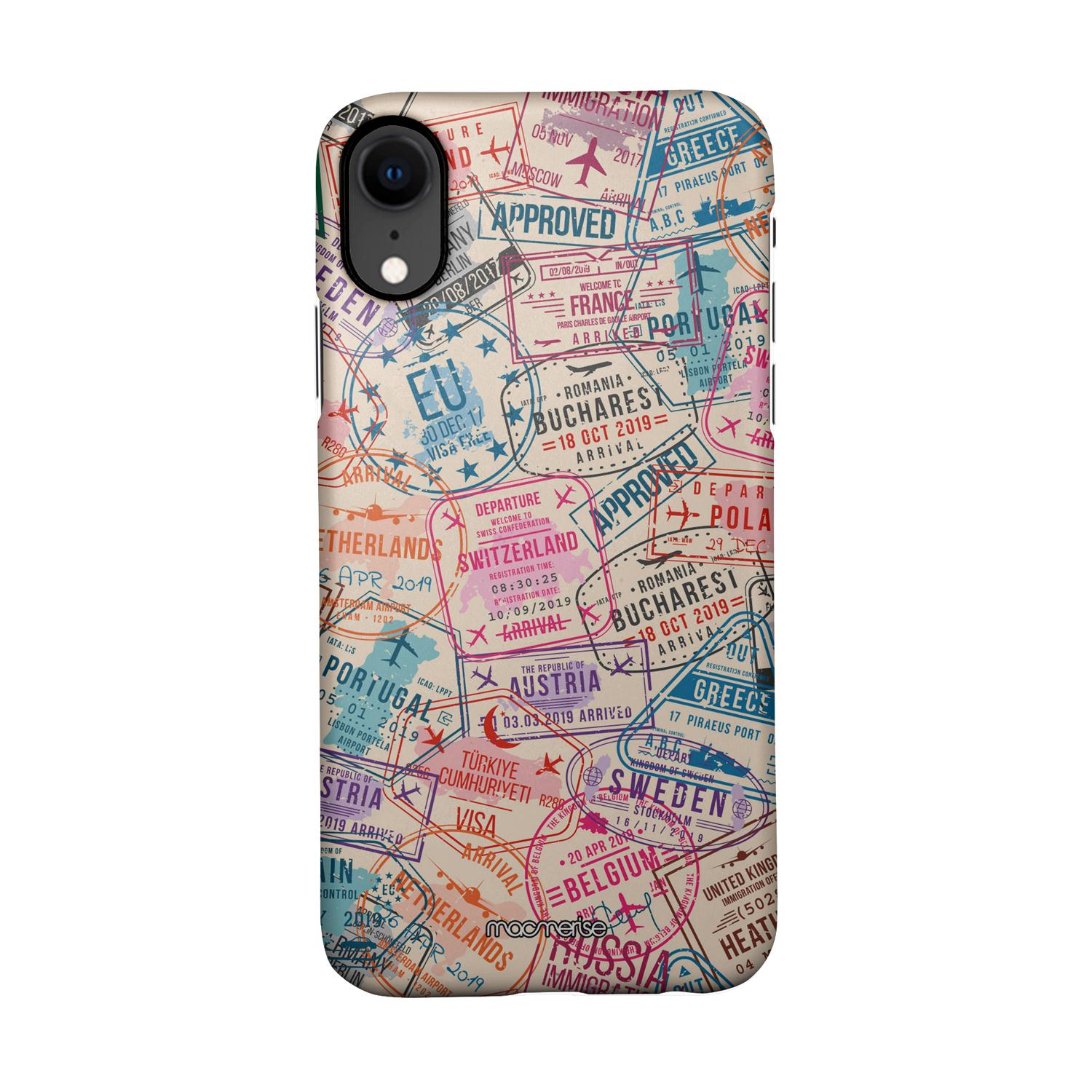 Buy Immigration Stamps Beige - Sleek Phone Case for iPhone XR Online