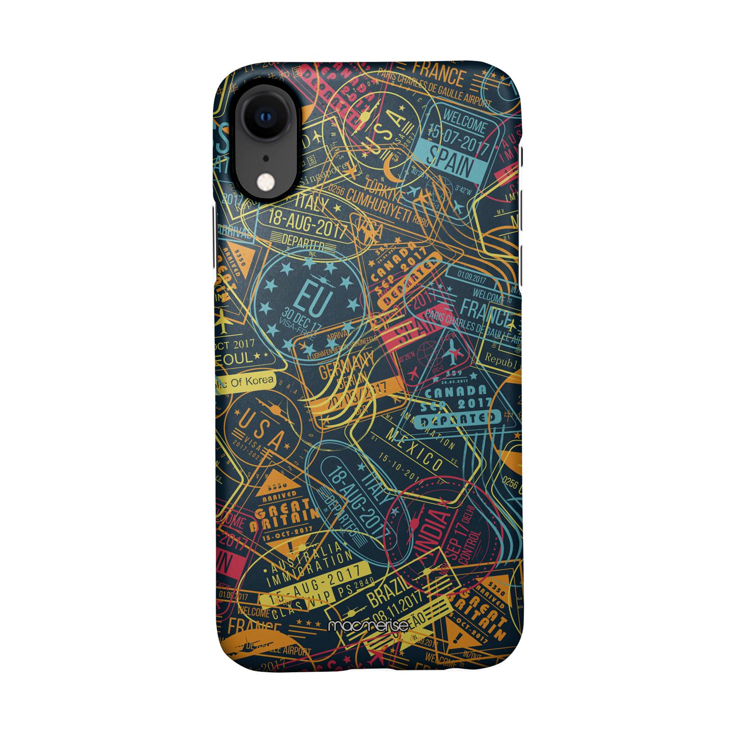 Buy Immigration Stamps Neon - Sleek Phone Case for iPhone XR Online