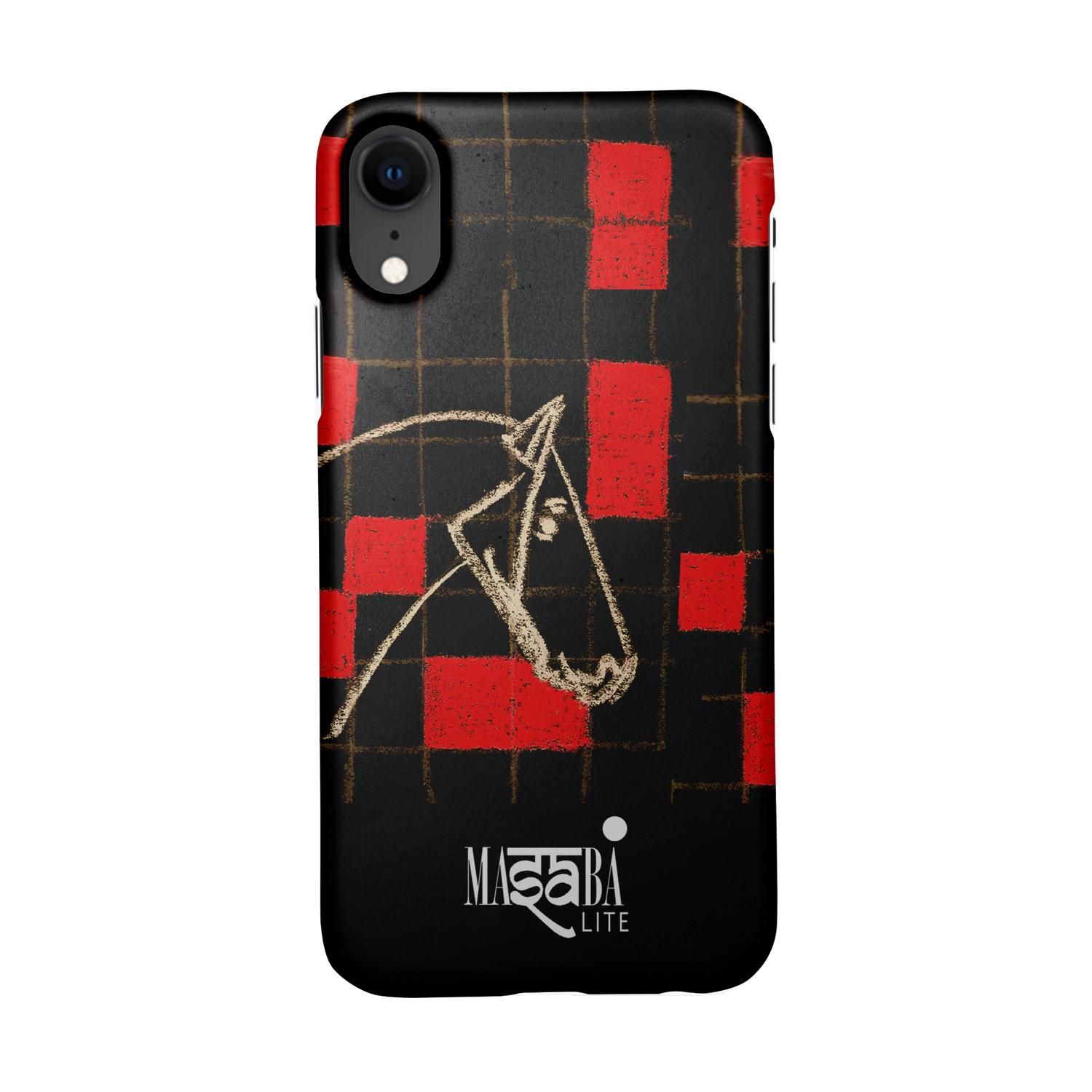 Buy Masaba Red Checkered Horse - Sleek Phone Case for iPhone XR Online
