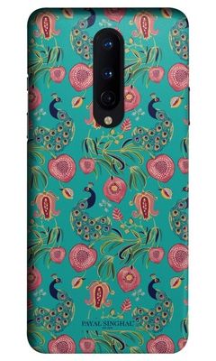 Buy Payal Singhal Anaar and Mor Teal - Sleek Phone Case for OnePlus 8 Phone Cases & Covers Online