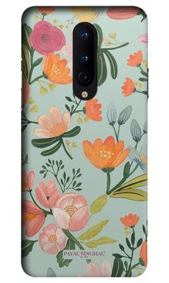 Buy Payal Singhal Aqua Handpainted Flower - Sleek Phone Case for OnePlus 8 Phone Cases & Covers Online
