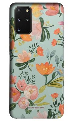 Buy Payal Singhal Aqua Handpainted Flower - Sleek Phone Case for Samsung S20 Plus Phone Cases & Covers Online