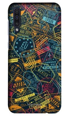 Buy Immigration Stamps Neon - Sleek Phone Case for Samsung A50 Phone Cases & Covers Online