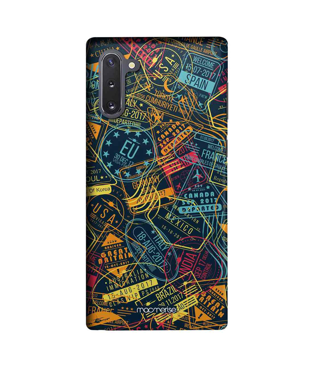 Buy Immigration Stamps Neon - Sleek Phone Case for Samsung Note10 Online